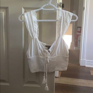 Feminine ivory crop top